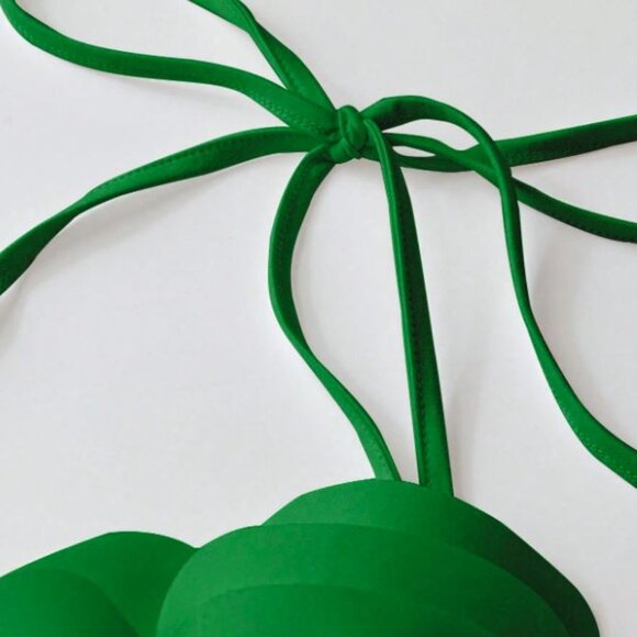 Green Floral Statement Halter Top NWOT - Picture 4 of 4